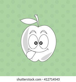 Flat illustration of cartoon face design 