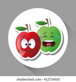 Flat illustration of cartoon face design 