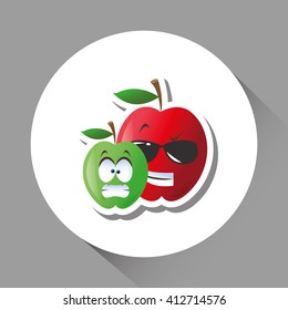 Flat illustration of cartoon face design 
