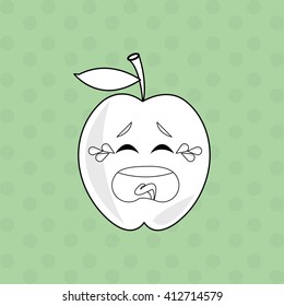 Flat illustration of cartoon face design 