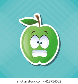 Flat illustration of cartoon face design 