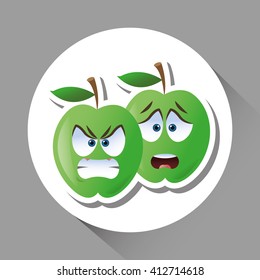 Flat illustration of cartoon face design 