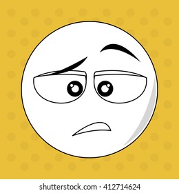 Flat illustration of cartoon face design 