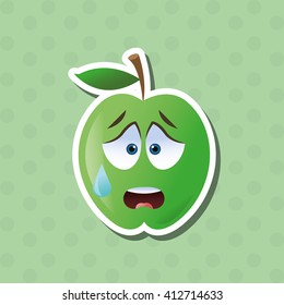 Flat illustration of cartoon face design 