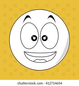 Flat illustration of cartoon face design 