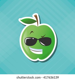 Flat illustration of cartoon face design 