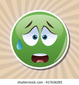 Flat illustration of cartoon face design 