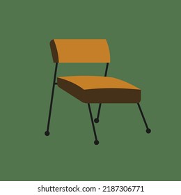 Ilustración plana de la silla y el diseño interior 