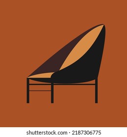Flat illustration of Chair and interior design 
