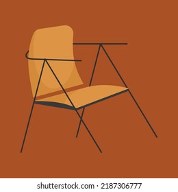 Flat illustration of Chair and interior design 