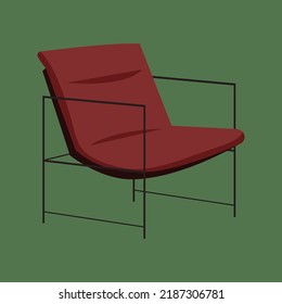 Flat illustration of Chair and interior design 