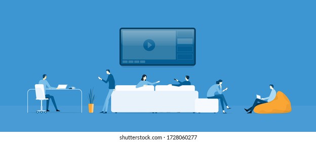 flat illustration  character design business team working collaboration and meeting concept