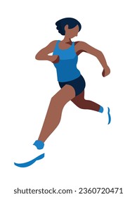 Ilustración plana, vectores de caracteres, concepto de deporte y fitness, hombre aislado en carreras de ropa deportiva