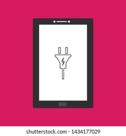 Flat illustration of charger plug smartphone vector icon illustration for web