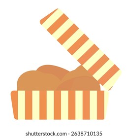 Flat illustration of chicken nuggets seen from the side
