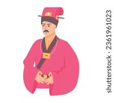Flat illustration of a chinese king 