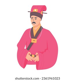Flat illustration of a chinese king 