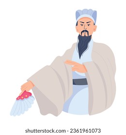 Here’s a flat illustration of chinese man 