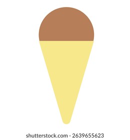 Flat illustration of chocolate ice cream cone