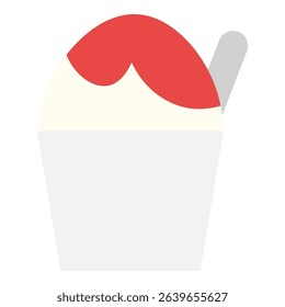 Flat illustration of chocolate ice cream in cup