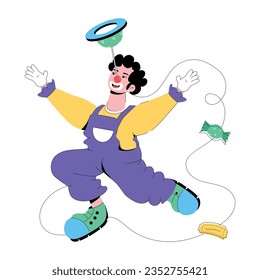 Flat illustration of circus joker 