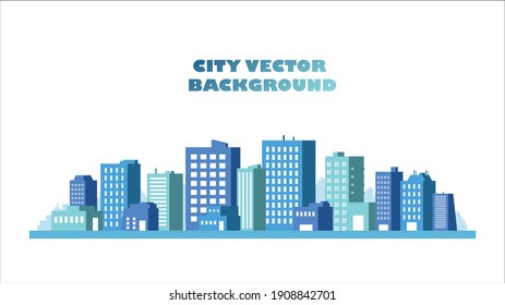 flat illustration of city building vector, skyscraper graphic background