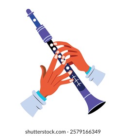 A flat illustration of clarinet flute