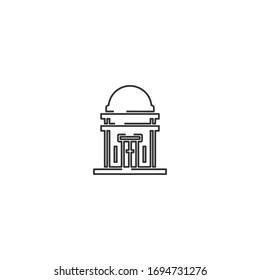 flat illustration of classic building design with white background