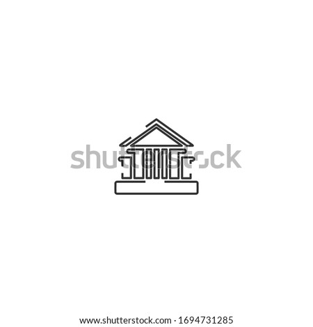 flat illustration of classic building design with white background