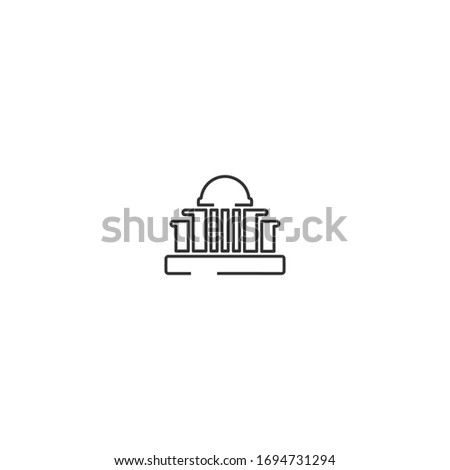 flat illustration of classic building design with white background