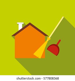 Flat illustration of cleaning vector icon for web