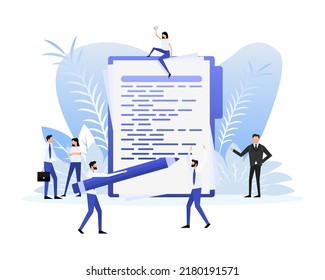 Flat illustration with coding people. Vector flat illustration.