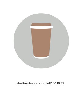 Flat illustration of coffee take away - vector icon. 