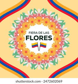 flat illustration for colombian fiera de las flores