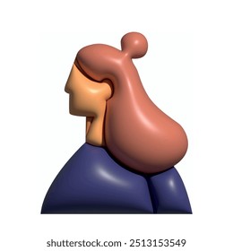 Flat illustration in color. 3D avatar, user profile, human icon, gender neutral silhouette, profile picture. Suitable for social media profiles, icons, screensavers and as a template.