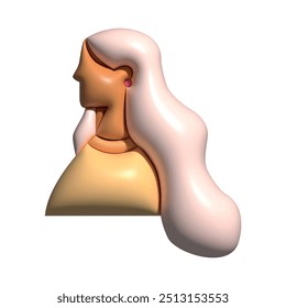 Ilustração plana em cores. avatar 3D, perfil do usuário, ícone humano, silhueta de gênero neutro, imagem de perfil. Adequado para perfis de mídias sociais, ícones, protetores de tela e como um modelo.