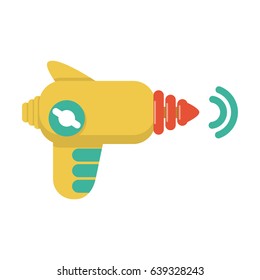 Flat Illustration Of A Colorful Alien Gun