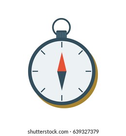 Flat illustration of a colorful compass