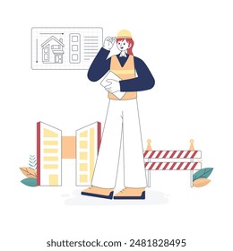 Flat Illustration Colorful Occupation Engineer