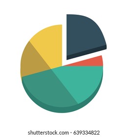 Flat illustration of a colorful pie chart