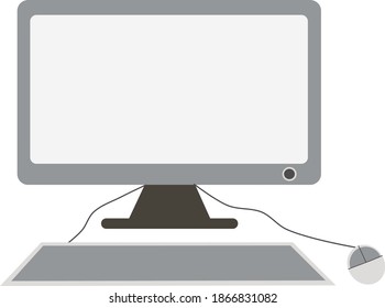 FLAT ILLUSTRATION OF A COMMON COMPUTER
