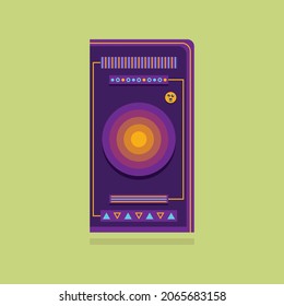 Flat illustration of computer CPU and game card