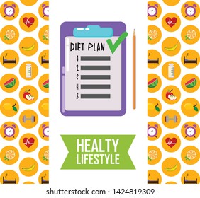flat illustration concept design planning healthy diet and lifestyle can be used for background, flyers, banners, posters, web, app, leaflets, online shop