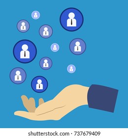 Flat illustration the concept of recruitment personal