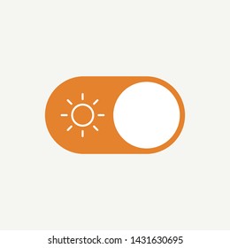 Flat illustration concept of user Interface element - On Off switcher, Day and Night, Sun and Moon. Isolated vector for mobile and web.