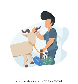 flat Illustration concept,eid mubarak, suitable for landing page, poster, Eps10