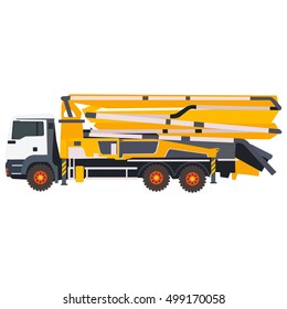 flat illustration of concrete pump in vector format eps10