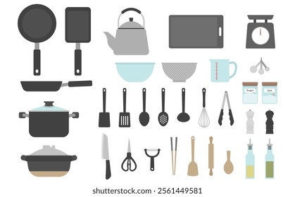 Flat illustration: Cooking utensils set