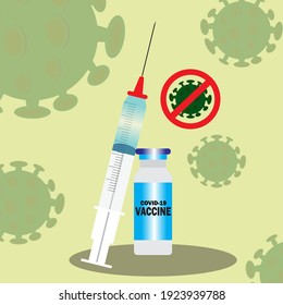 Flat Illustration Corona vaccine vector