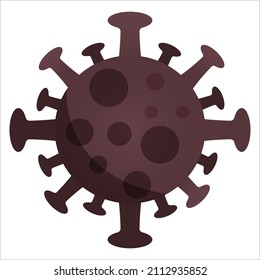 Flache Illustration von Coronavirus. Einzelnes Element auf weißem Hintergrund.